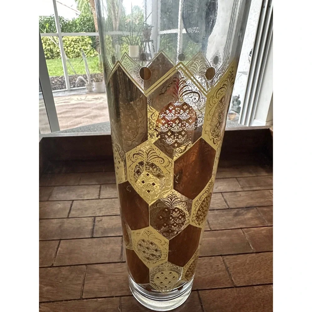 Cera Ned Harris Glass 22k MCM Cocktail Pitcher Vintage Retro EUC‎